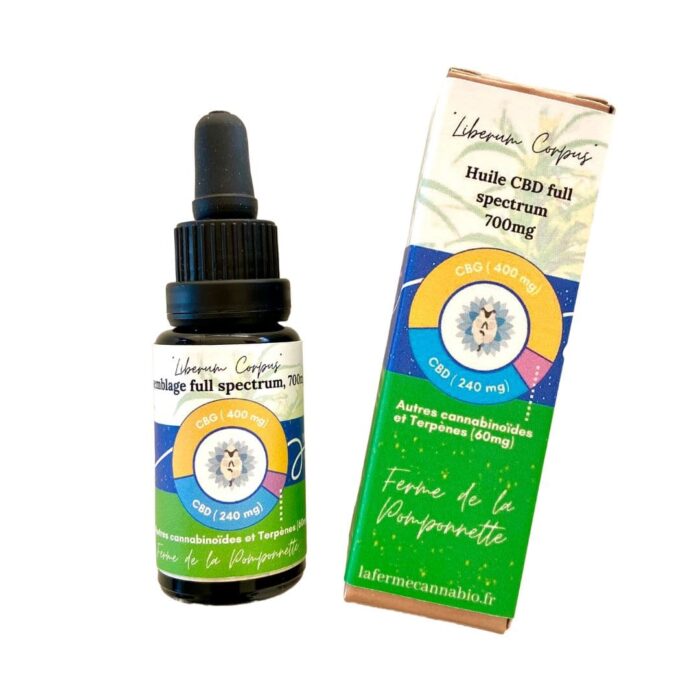 Bouteille d'huile de CBD et CBG de 10 ml